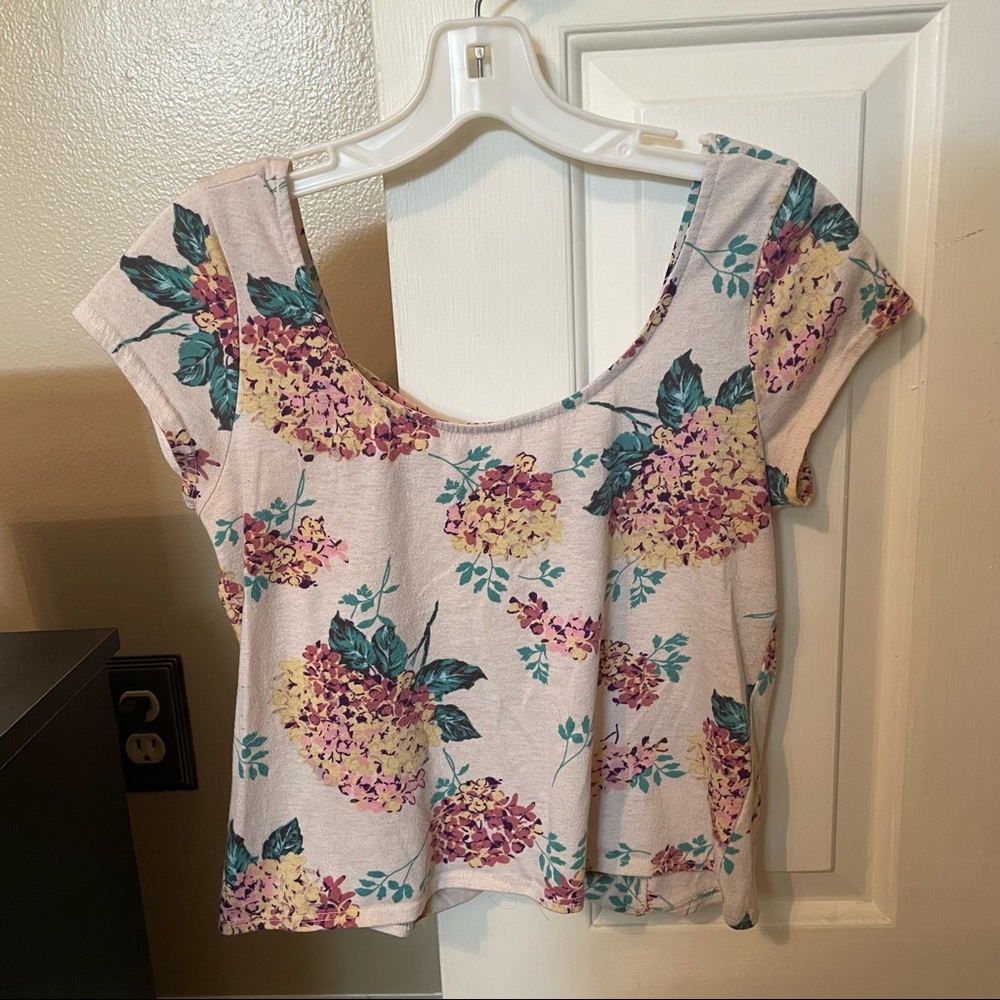 Floral Short Sleeve Shirt Top